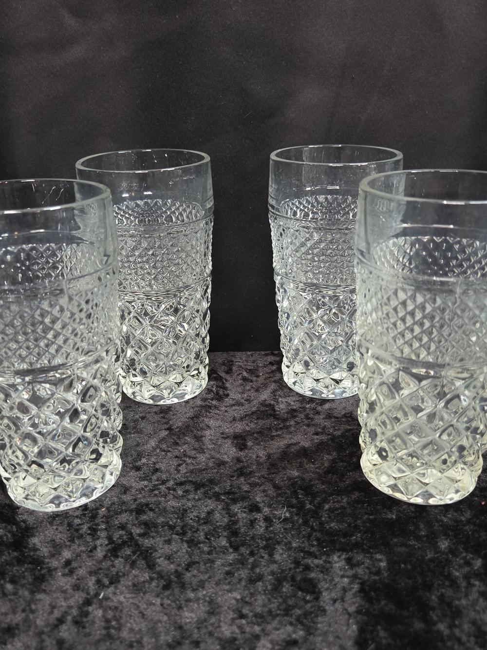 Set of 4 Anchor Hocking Wexford Flat Iced Tea Glasses clear Color 6.25" 14 Oz
